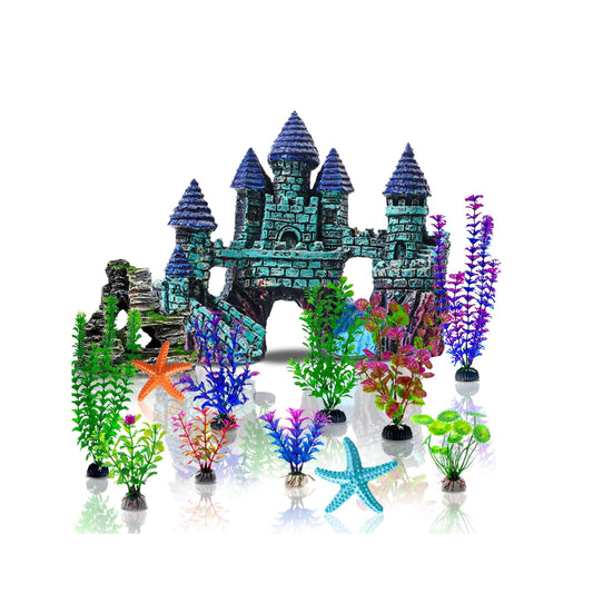 13 Pieces Aquarium Decorations